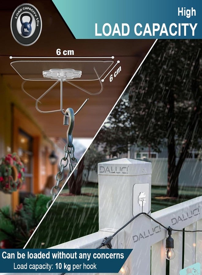 دالوتشي خطاف حائط لاصق من دالوتشي - خطاف حائط شديد التحمل للتعليق على الحائط بدون حفر - خطافات لاصقة من الفولاذ المقاوم للصدأ بدون مسامير للمطبخ والحمام وتحسين المنزل (خطاف زهور، عبوة من 15 قطعة) - Image 3